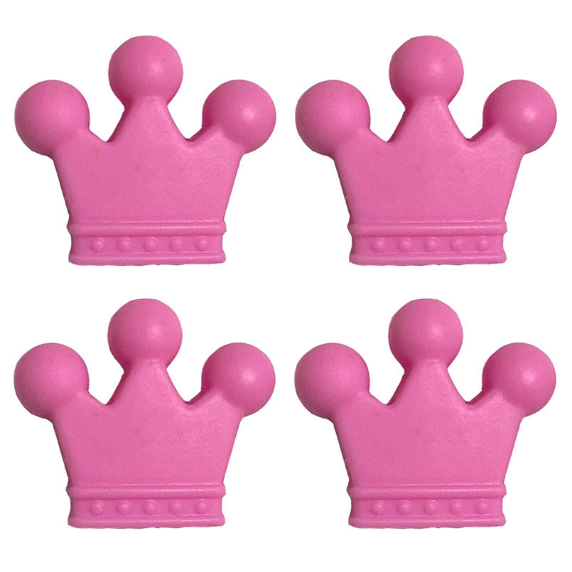 Venta al por mayor 35×30MM Crown Teethers Cuentas de silicona 50pcs